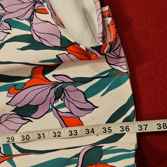 Alexia Admor Floral Purple Red Iris sleeveless dress Peplum Swing Med - Picture 10 of 11